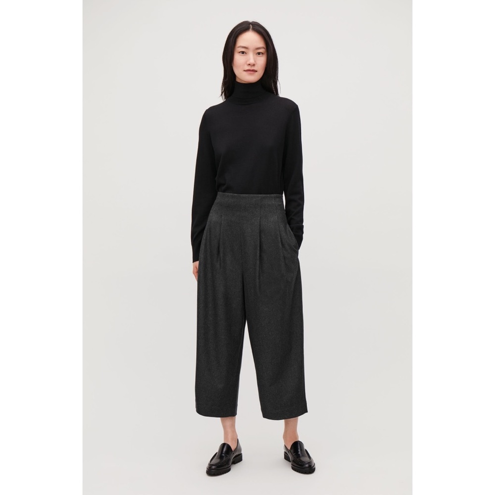 COS crop pleated wool trousers